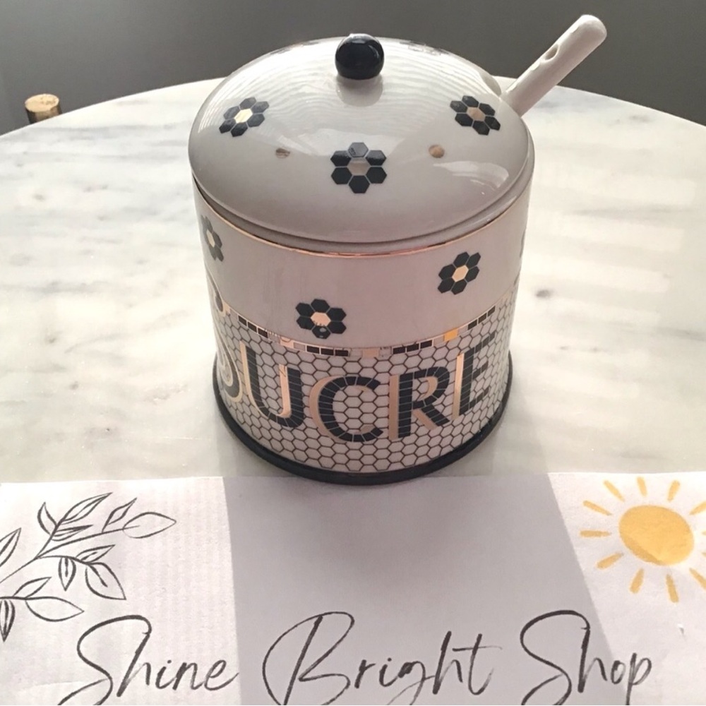Anthropologie Bistro Tile Sugar Bowl NIB